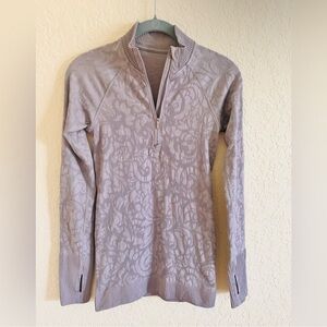 Lululemon Athletica Lilac Patterned Knit Quarter-Zip Pullover